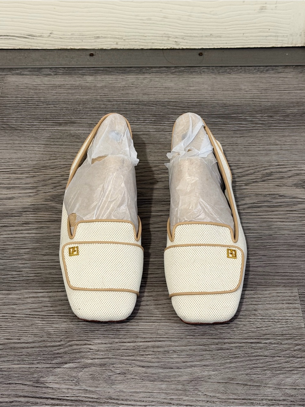 🤍 Franco Sarto Teagan Square Toe Slingback Flats - Natural Beige